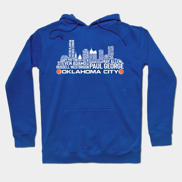 Oklahoma City Basketball Team All Time Legends, Detroit City Skyline Hoodie by Legend Skyline